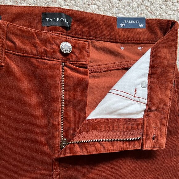 TALBOTS - Stretch Corduroy Straight Leg Pants - Copper -- NEW with Tag - Picture 3 of 12